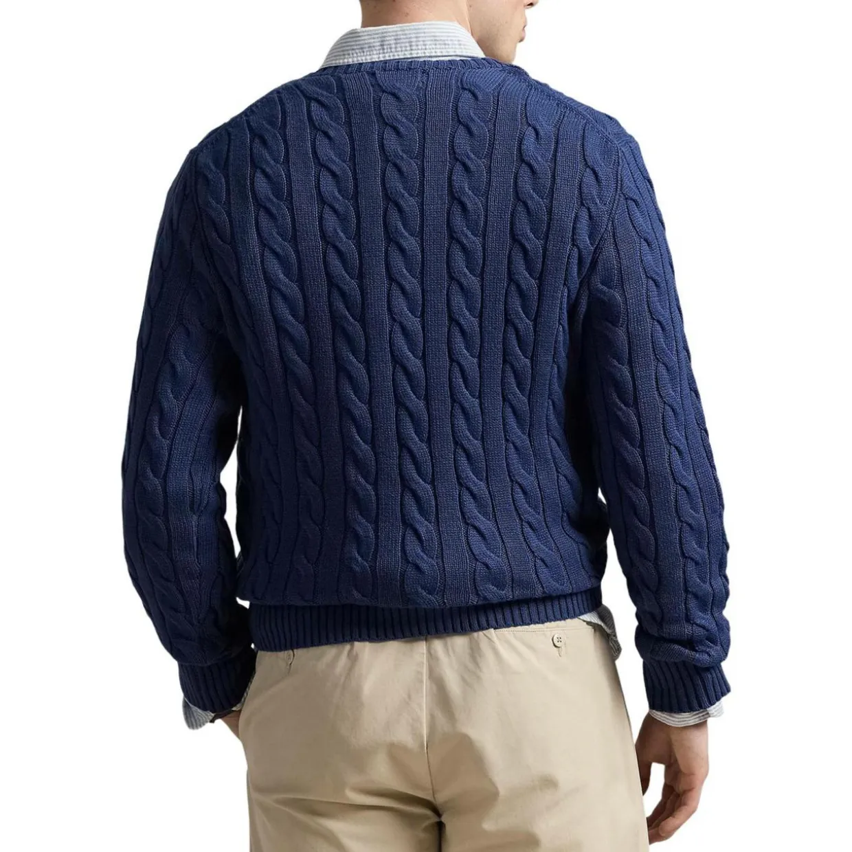 Baumwollpullover mit Zopfmuster