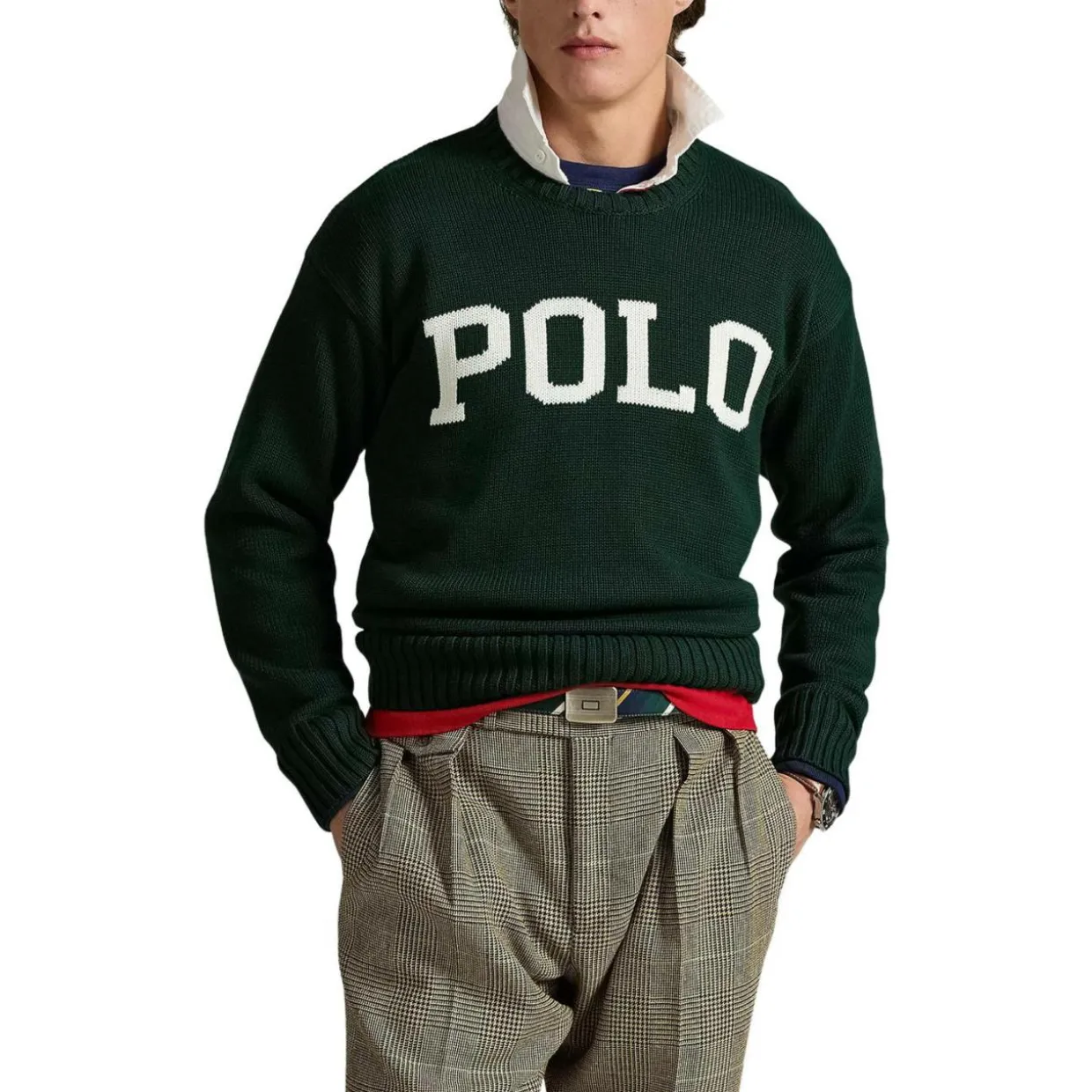 Big-Fit Baumwollpullover mit Logo