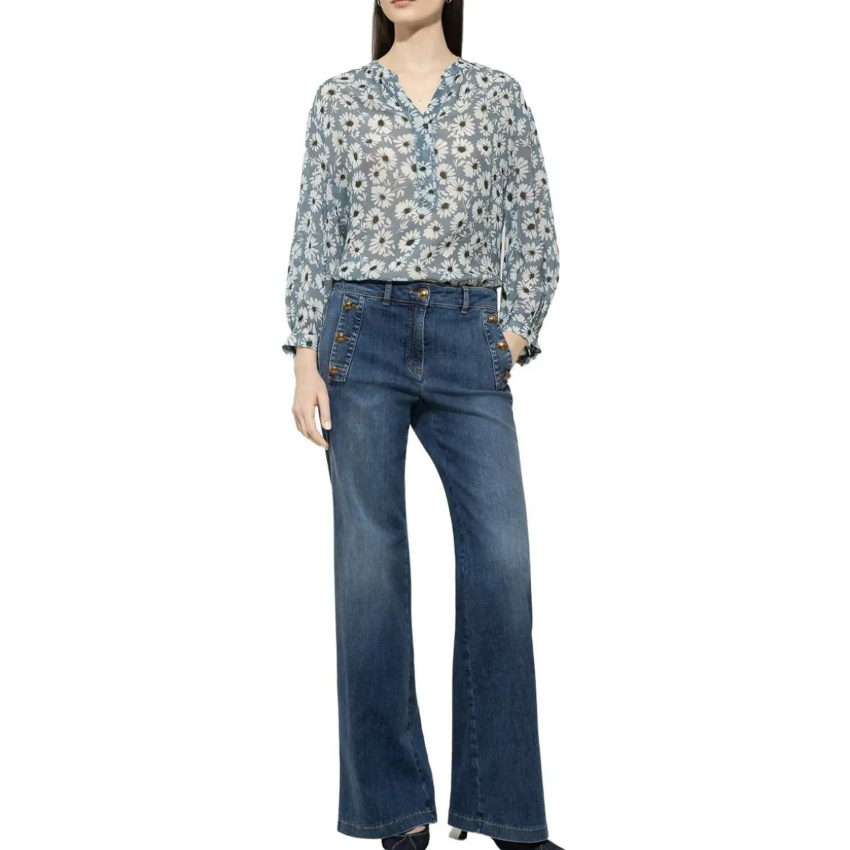 Bluse mit Blumen-Print