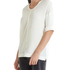 Blusenshirt aus Material-Mix