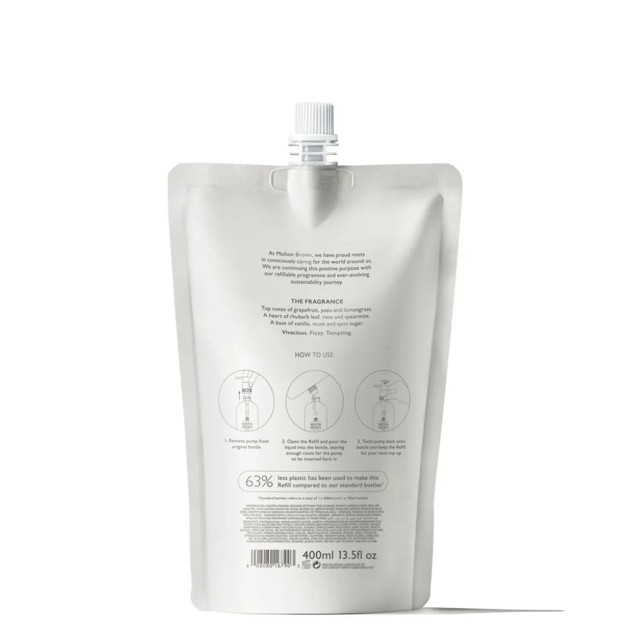 Delicious Rhubarb & Rose Fine Liquid Hand Wash Refill