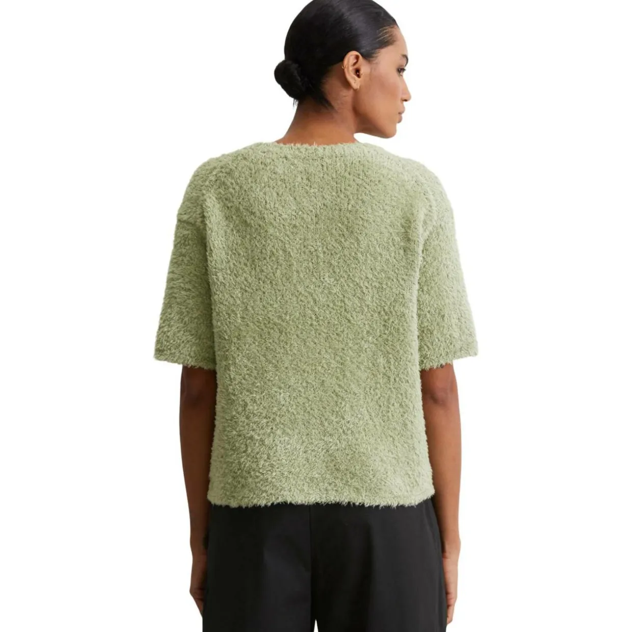 Fuzzy-knit-kurzarm-pullover loose
