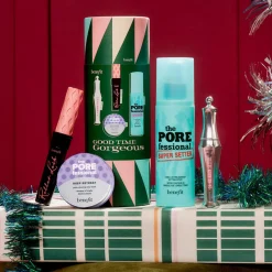 Good Time Gorgeous Make-up Set – Full-Size Mascara, Setting Spray & Brow Setter Gel plus Mini Tonerde-Maske