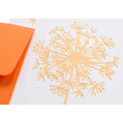 Grußkarte - Pusteblume - orange