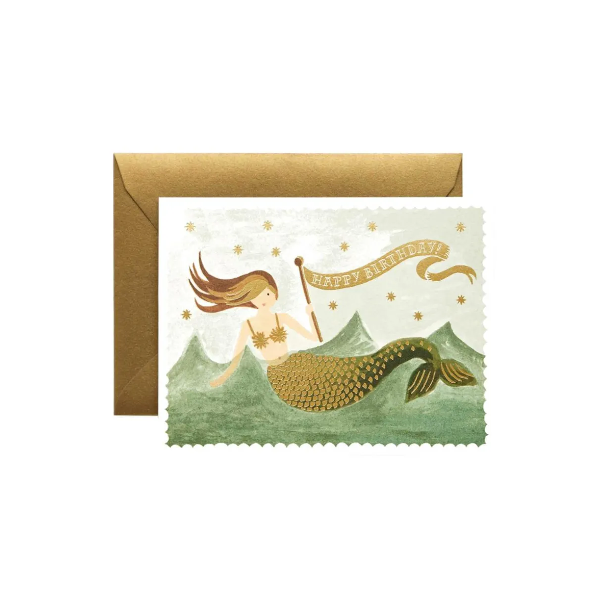 Grußkarte Vintage Mermaid Birthday