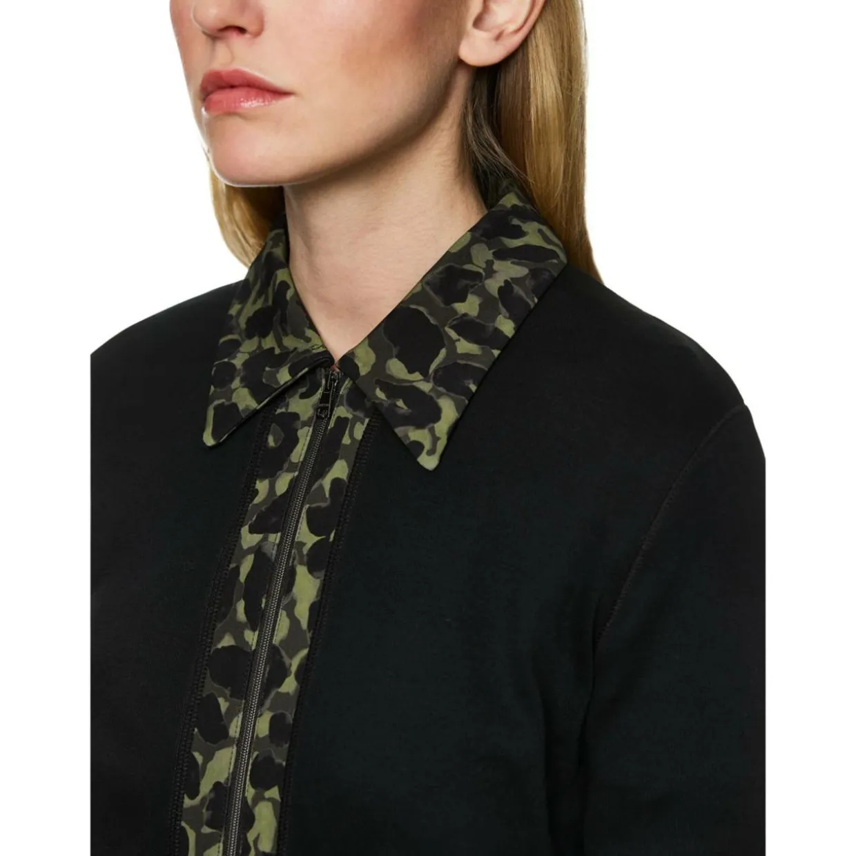 Jersey-jacke mit cube-print-details