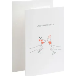 Karte Letterpress - Lass uns Anstoßen