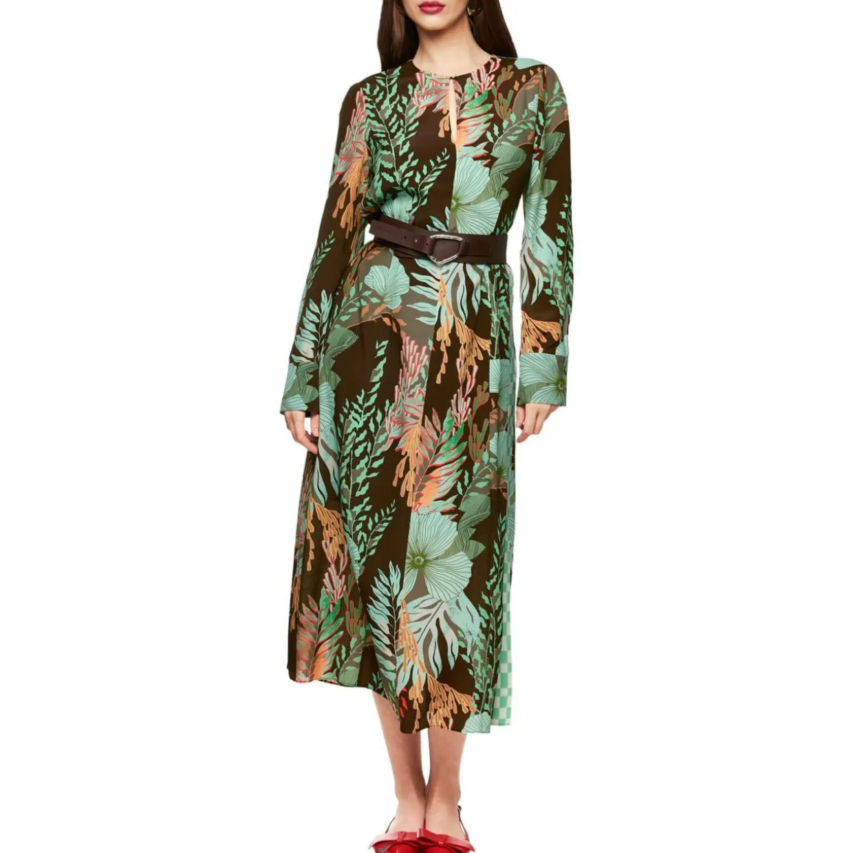 Maxikleid mit floralem print
