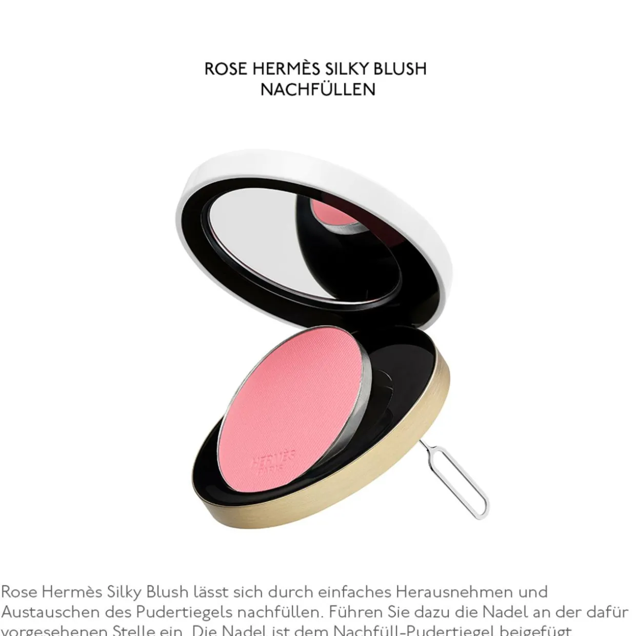 Nachfüll-Pudertiegel Rose Hermès Silky Blush
