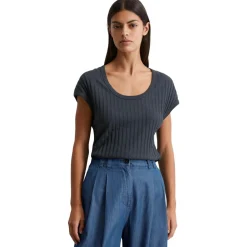 Pointelle-t-shirt slim