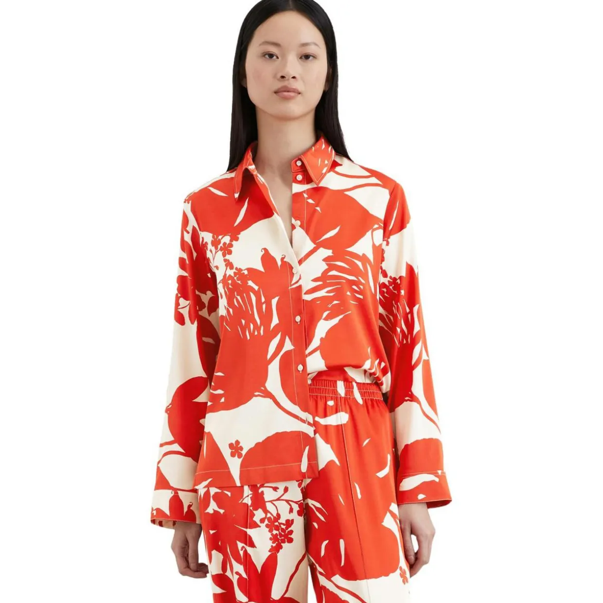 Print-Satinbluse regular