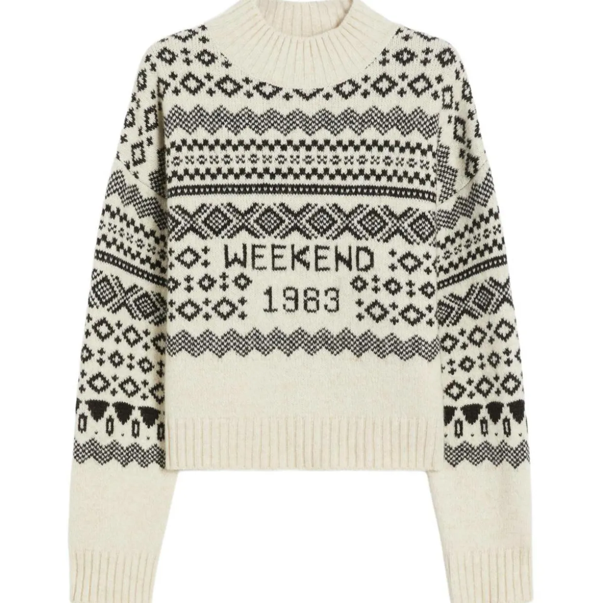 Pullover aus Wolle und Jacquard-Alpaka