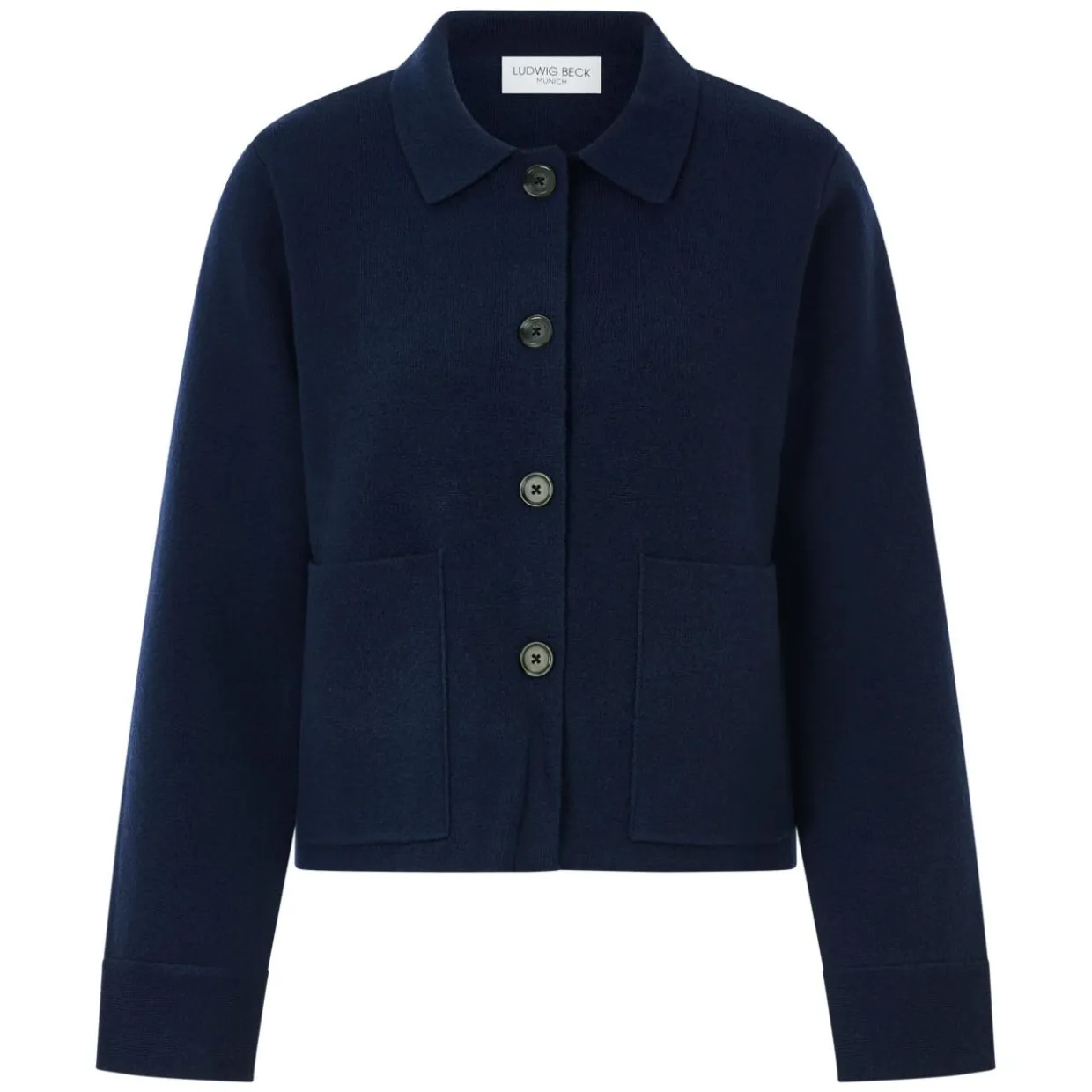 Schurwoll-Strickjacke