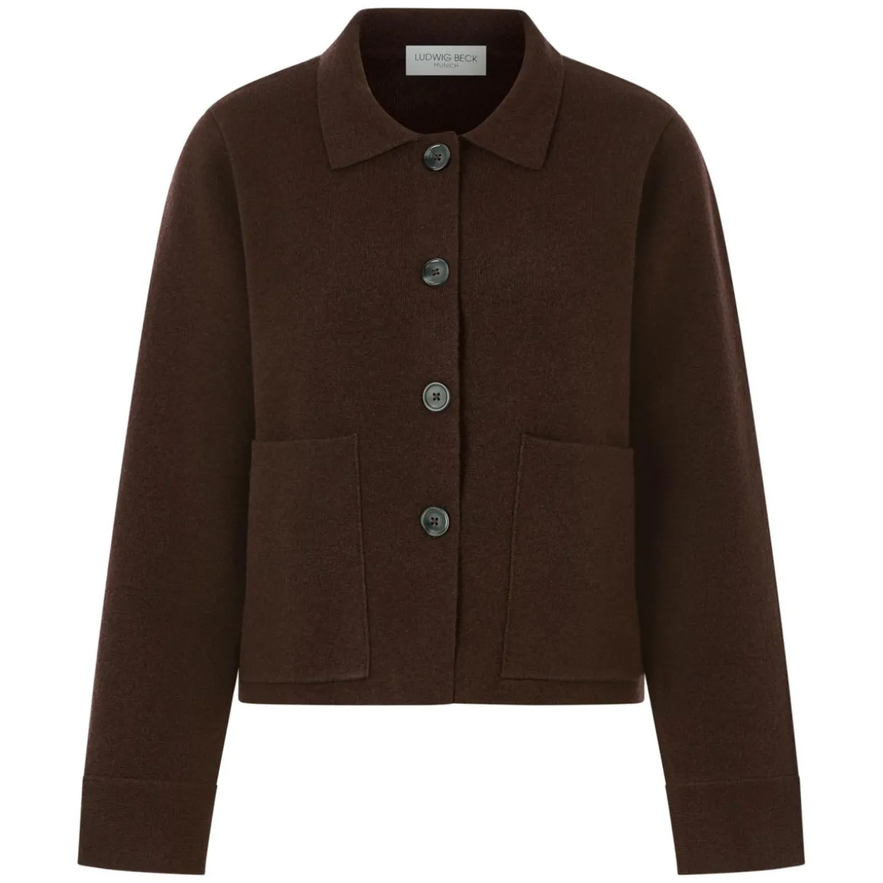 Schurwoll-Strickjacke