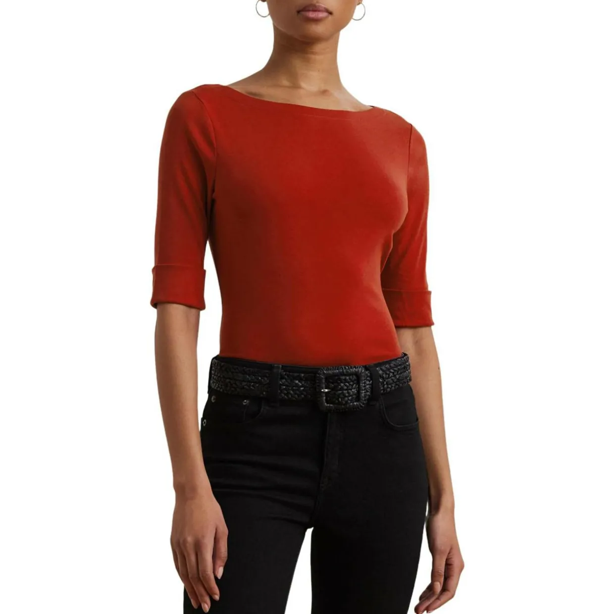 T-Shirt mit U-Boot-Ausschnitt
