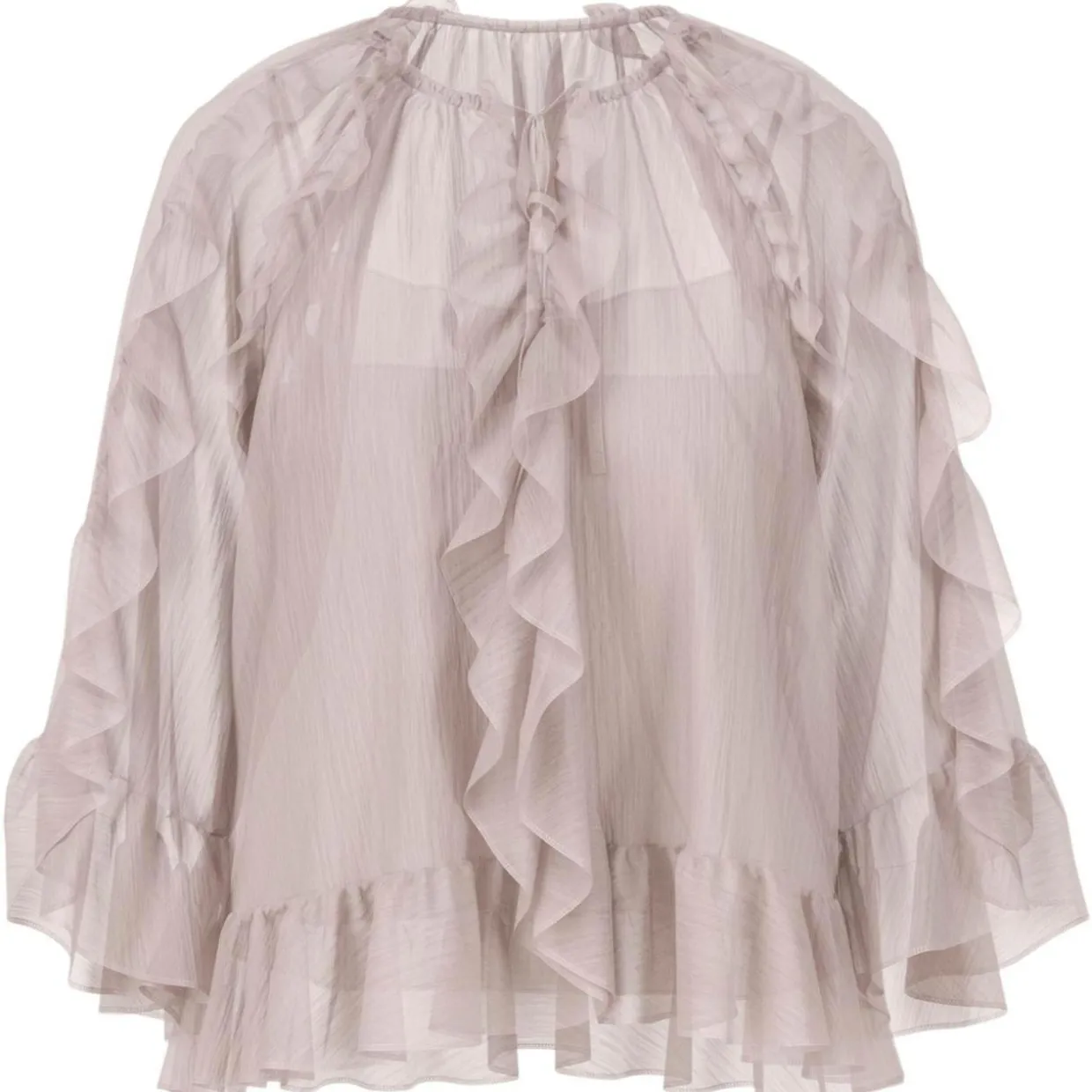 Volant-bluse im boho-stil