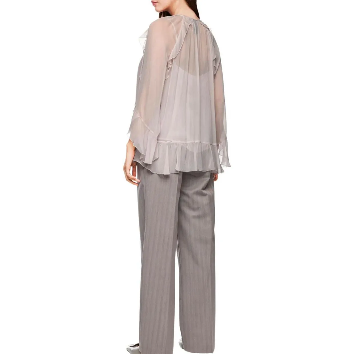 Volant-bluse im boho-stil