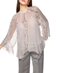 Volant-bluse im boho-stil