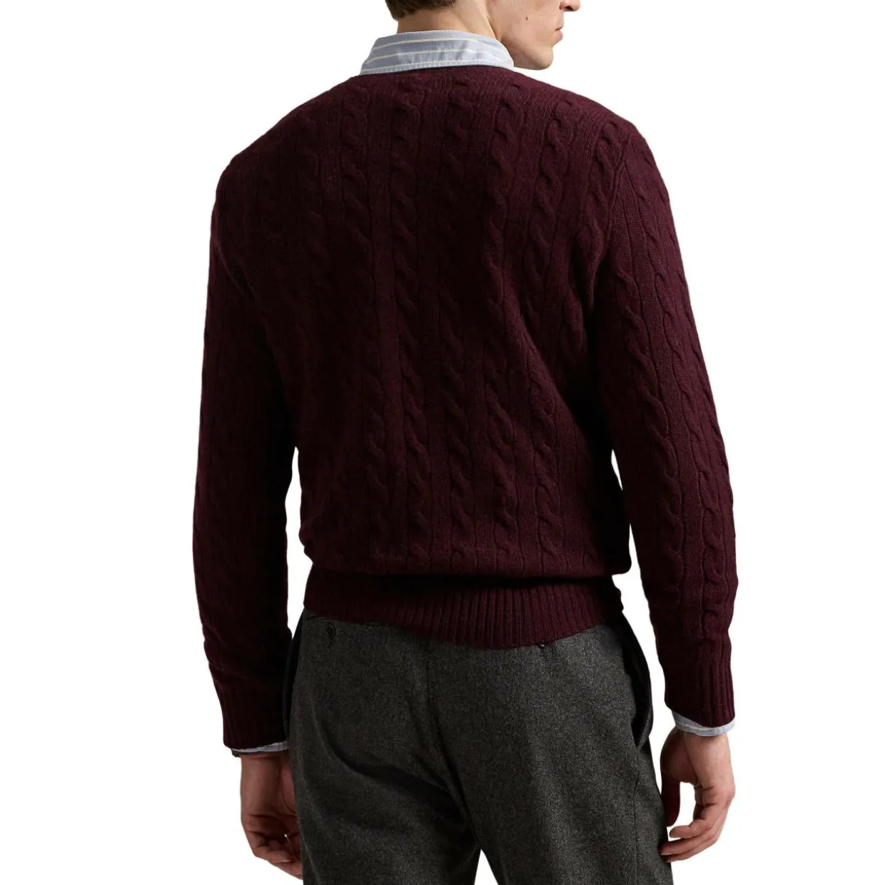 Woll-Kaschmir-Pullover mit Zopfmuster